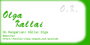 olga kallai business card