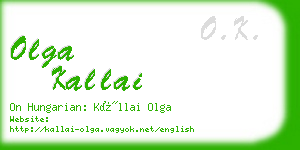 olga kallai business card